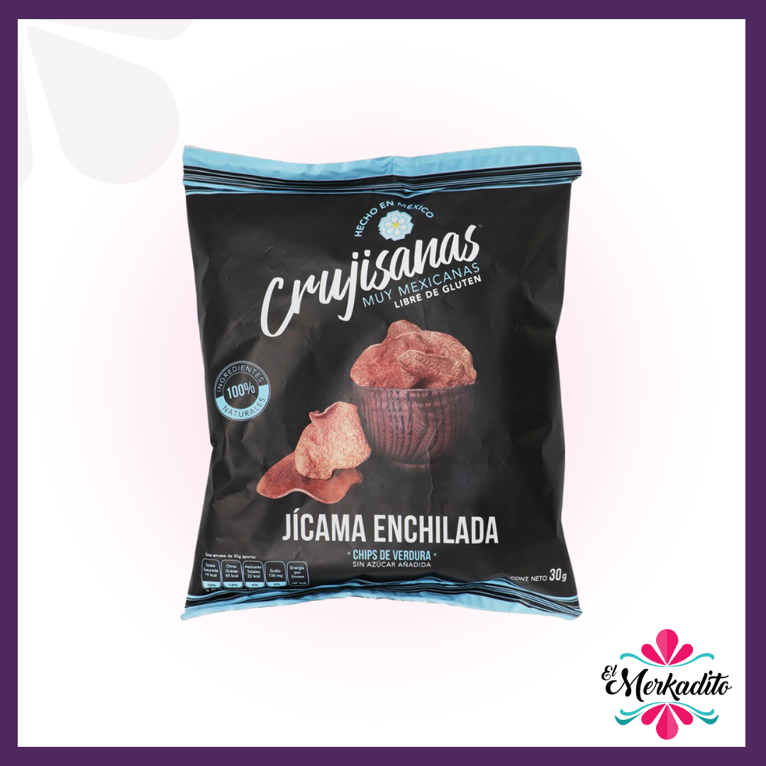 CRUNCHY SNACK MADE OF DEHYDRATED JICAMA WITH CHILI "CRUJISANAS" 30 G El Merkadito El Merkadito