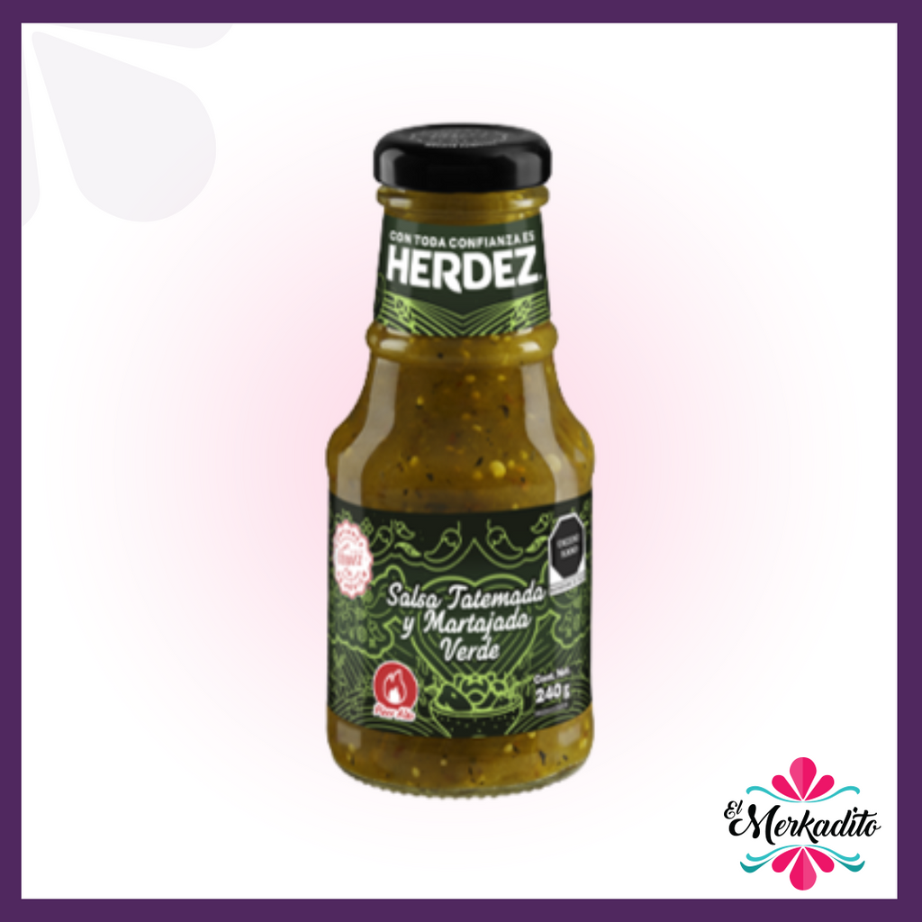 HAND-GRINDED AND ROASTED GREEN SPICY SAUCE "HERDEZ" 240G